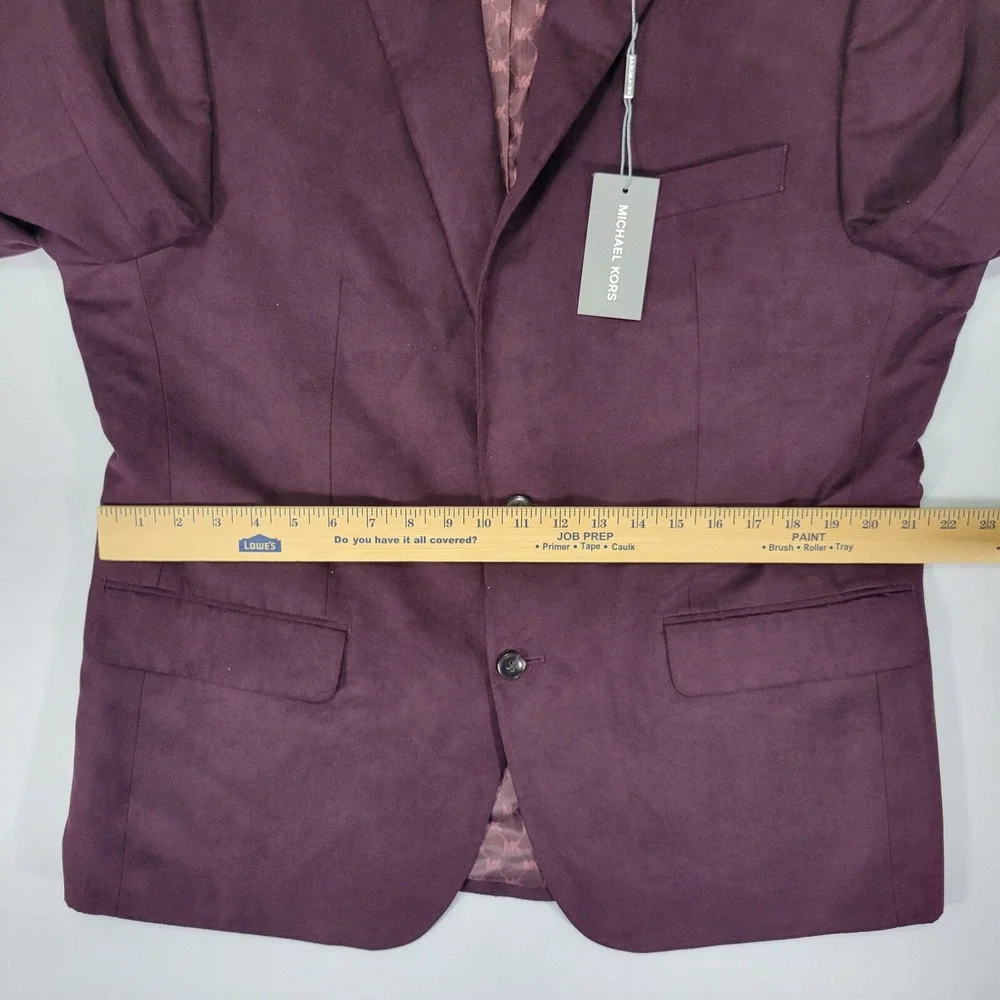 Michael Kors Men's Suede Sport Coat Blazer Two Button KENT Burgundy‎ 42R NEW